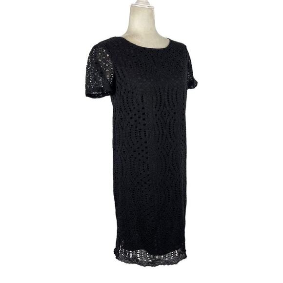 J. Crew Black Lace midi dress with scalloped hem Size 2 - Picture 3 of 10